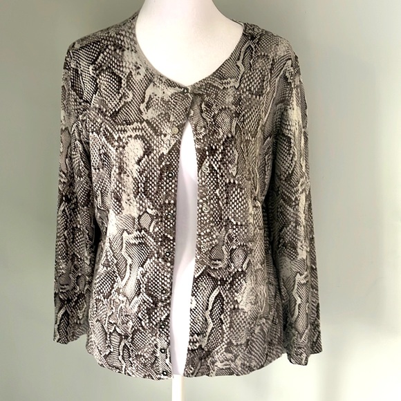 WHBM Snake Print Cardigan - Picture 2 of 7